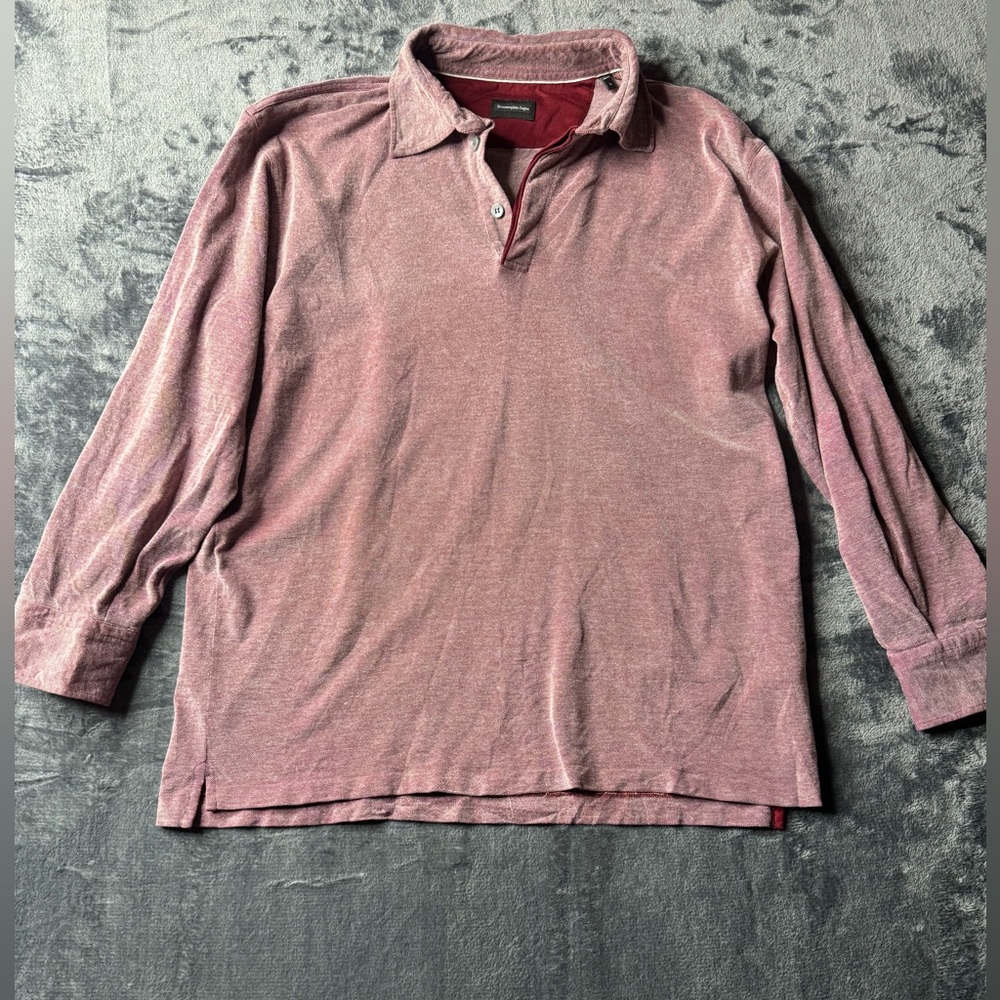 Ermenegildo Zegna Burgundy Long Sleeve Shirt